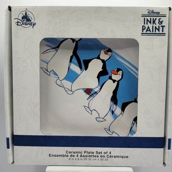 Disney Parks Ink & Paint Collection Salad Plate Set 4 Pack - Picture 2 of 6